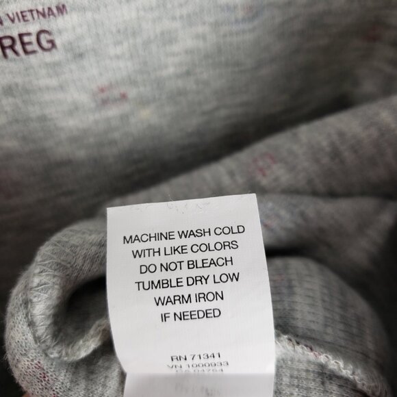 LL Bean Union Suit Gray Waffle Floral One Piece Thermal Pajama Womens Size Large - Picture 6 of 6